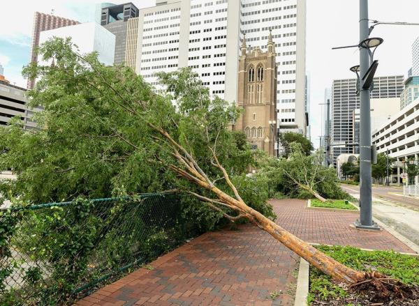 Downtown Houston after Hurricane Beryl