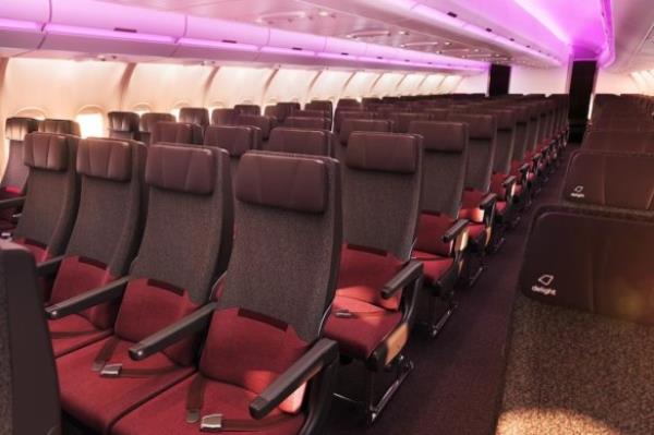 方便的通道：维珍航空A330neo的经济舱座位以2-4-2的形式排列。